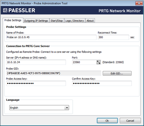 Probe Settings in PRTG Probe Administrator Probe Settings in PRTG Probe Administrator